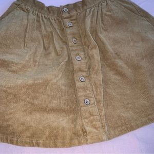 Rylee + Cru Camel Corduroy Skirt 8/9